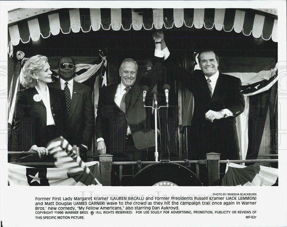 1996 Press Photo Lauren Bacall, Jack Lemmon, James Garner, &quot;My Fellow Americans&quot; - Historic Images