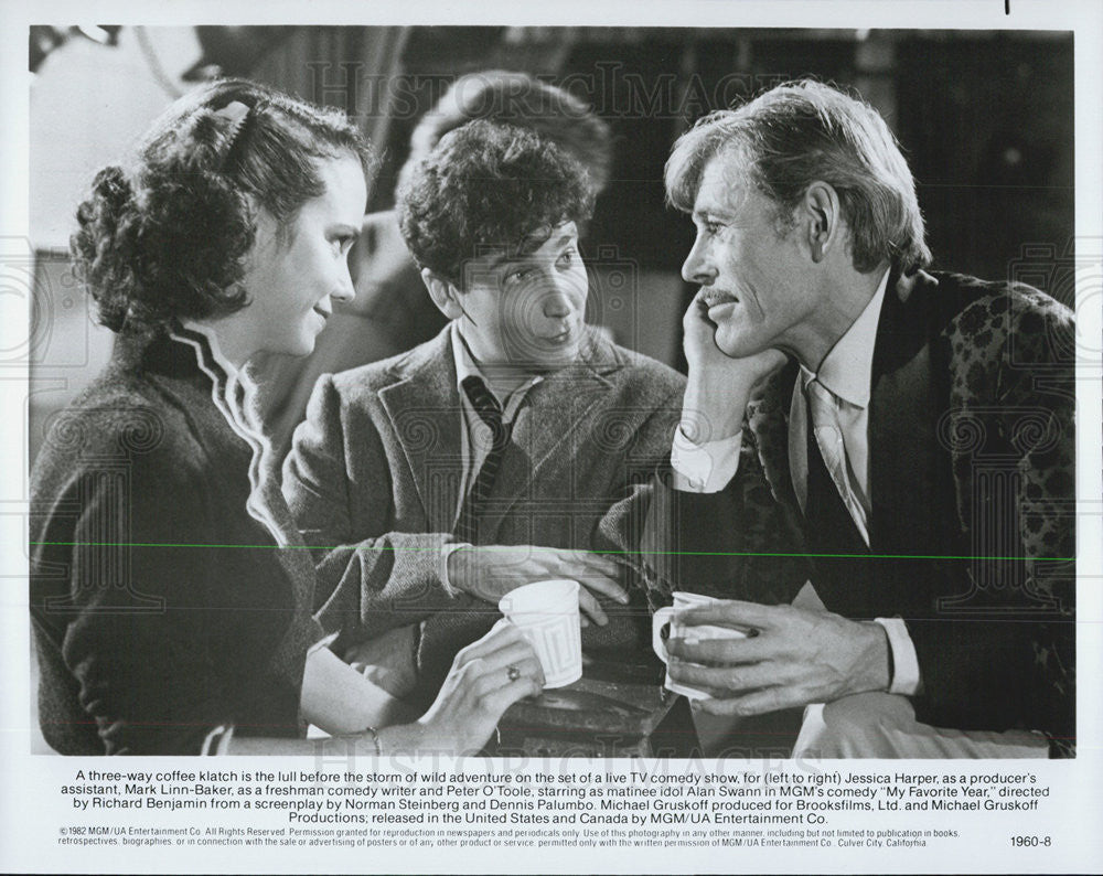 1982 Press Photo Jessica Harper, Mark Linn-Baker and Peter O&#39;toole - Historic Images