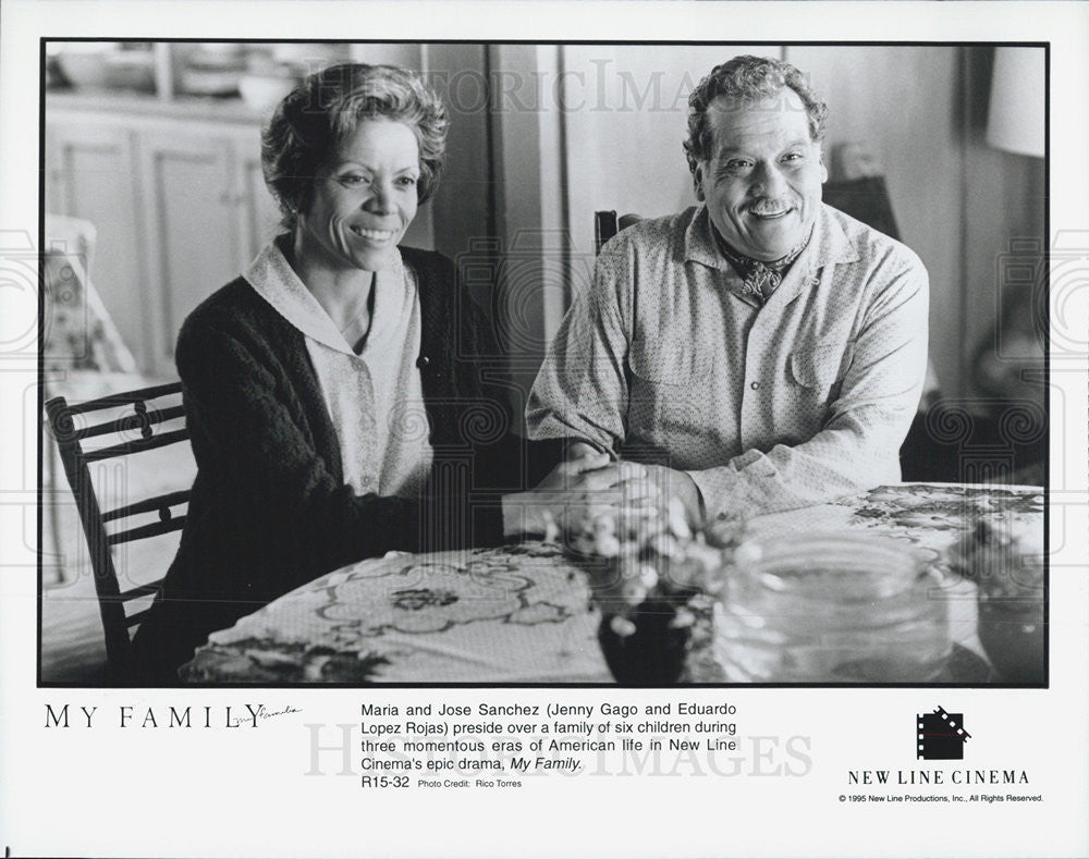 1995 Press Photo Jenny Gago and Edurado Lopez Rojas in the movie My Family - Historic Images