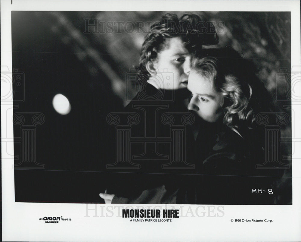 1990 Press Photo Luc Thuillier &amp; Sandrine Bonna stars in &quot;Monsieur Hire&quot; - Historic Images