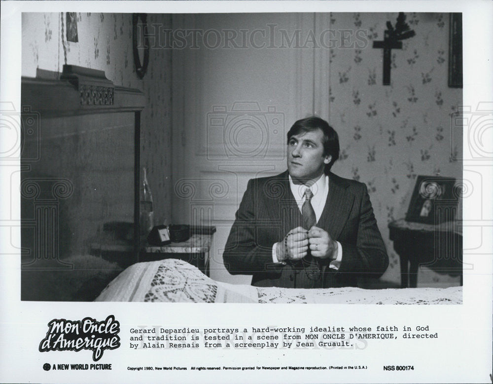 1980 Press Photo Gerard Depardieu, Mon Oncle d'Amerique - Historic Images