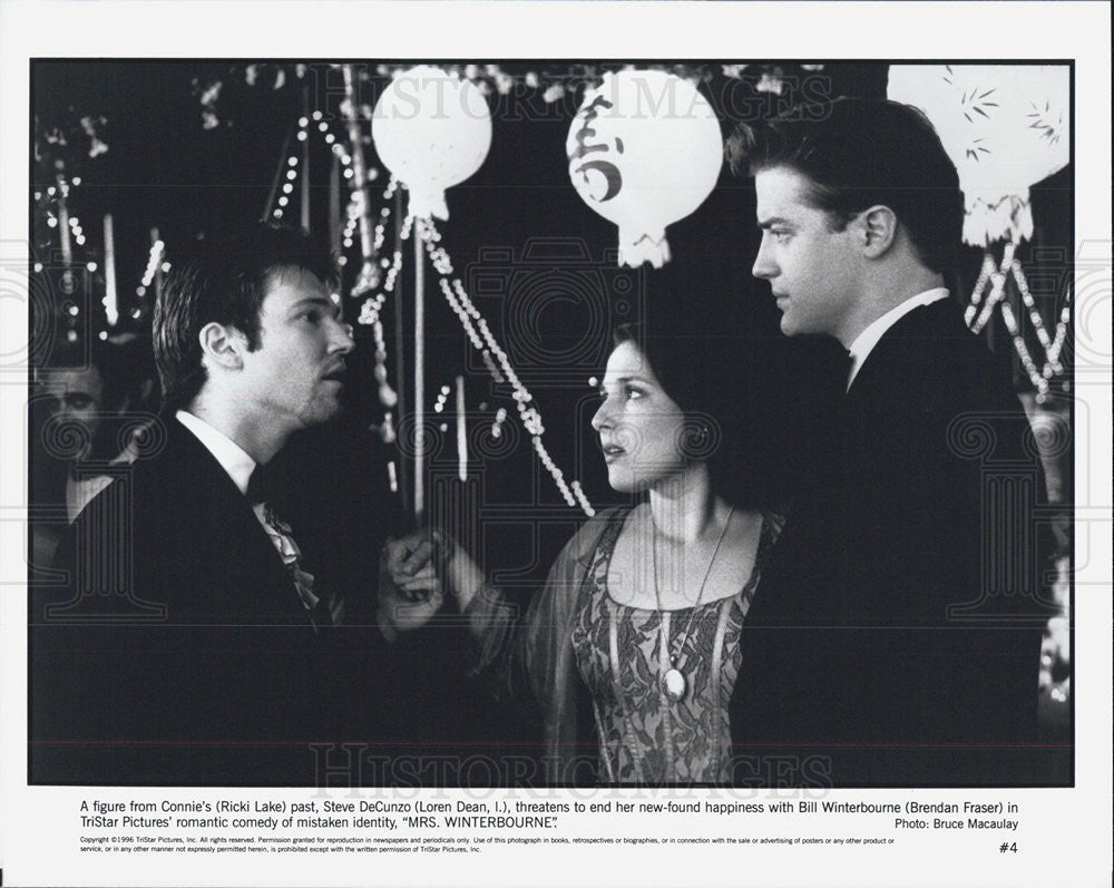 1996 Press Photo Ricki Lake, Loren Dean &amp; Brendan Fraser In &quot;Mrs. Winterbourne&quot; - Historic Images