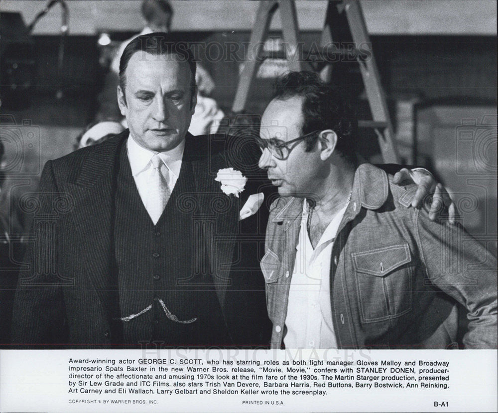 Press Photo George C Scott, Producer-Director Stanley Donen - Historic Images