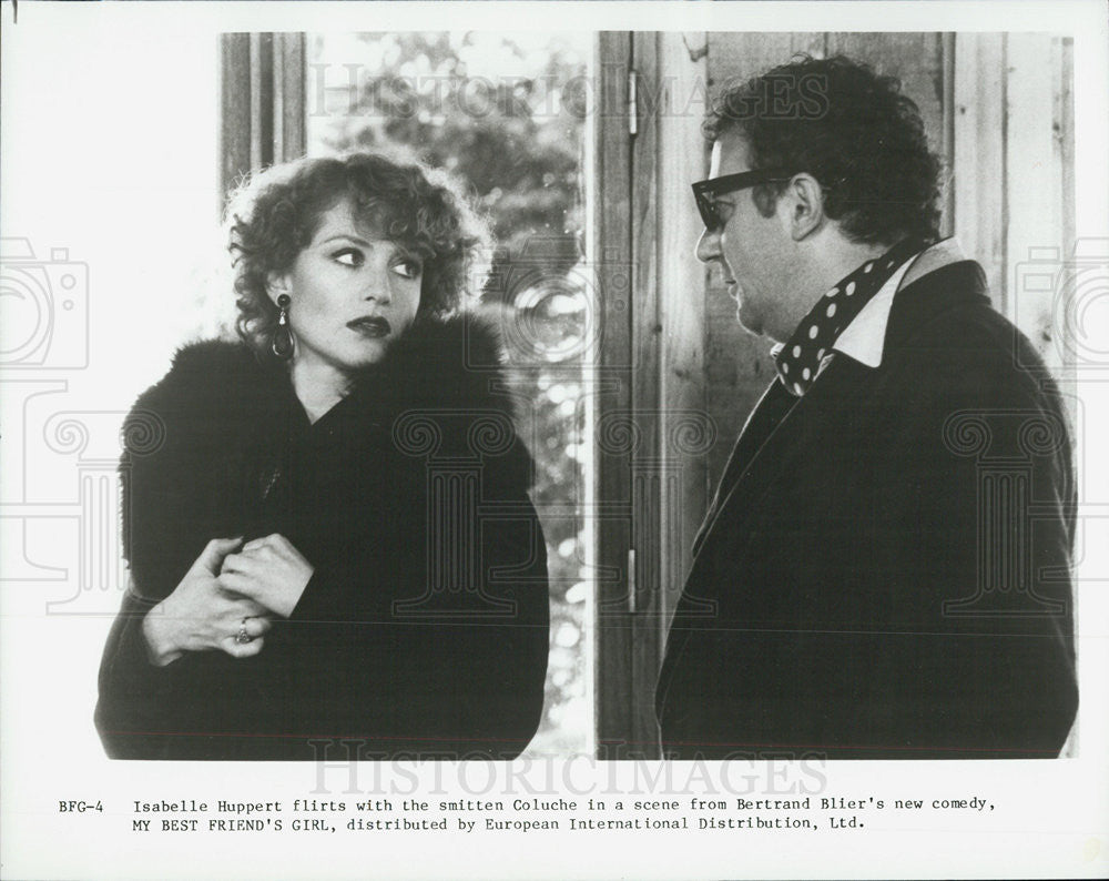 1983 Press Photo Isabelle Huppert Actress Coluche Actor My Best Friend&#39;s Girl - Historic Images