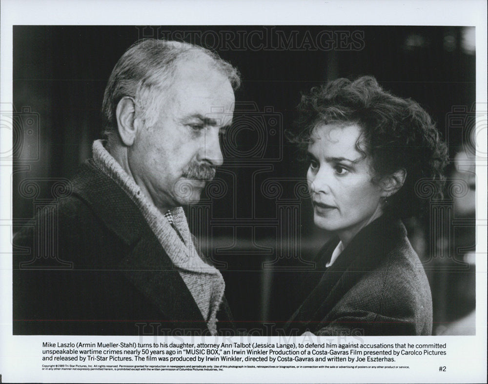 Press Photo Armin Mueller-Stahl, Jessica Lange, Music Box - Historic Images