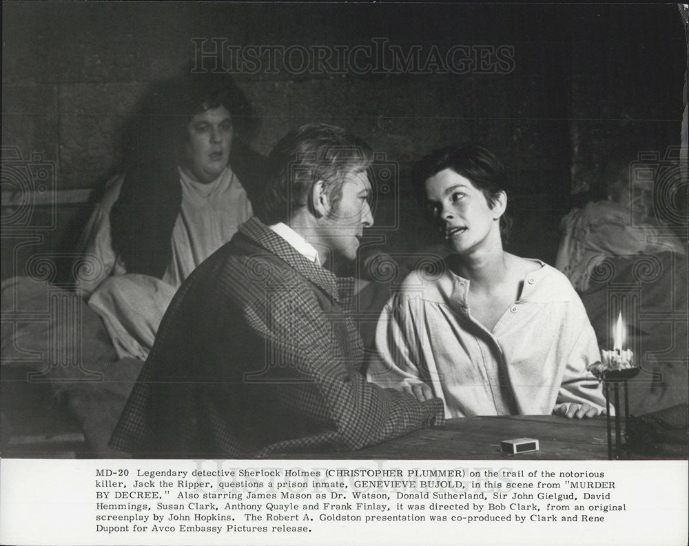 Press Photo Christopher Plummer & Genevieve Bujold in "Murder By Decree" - Historic Images