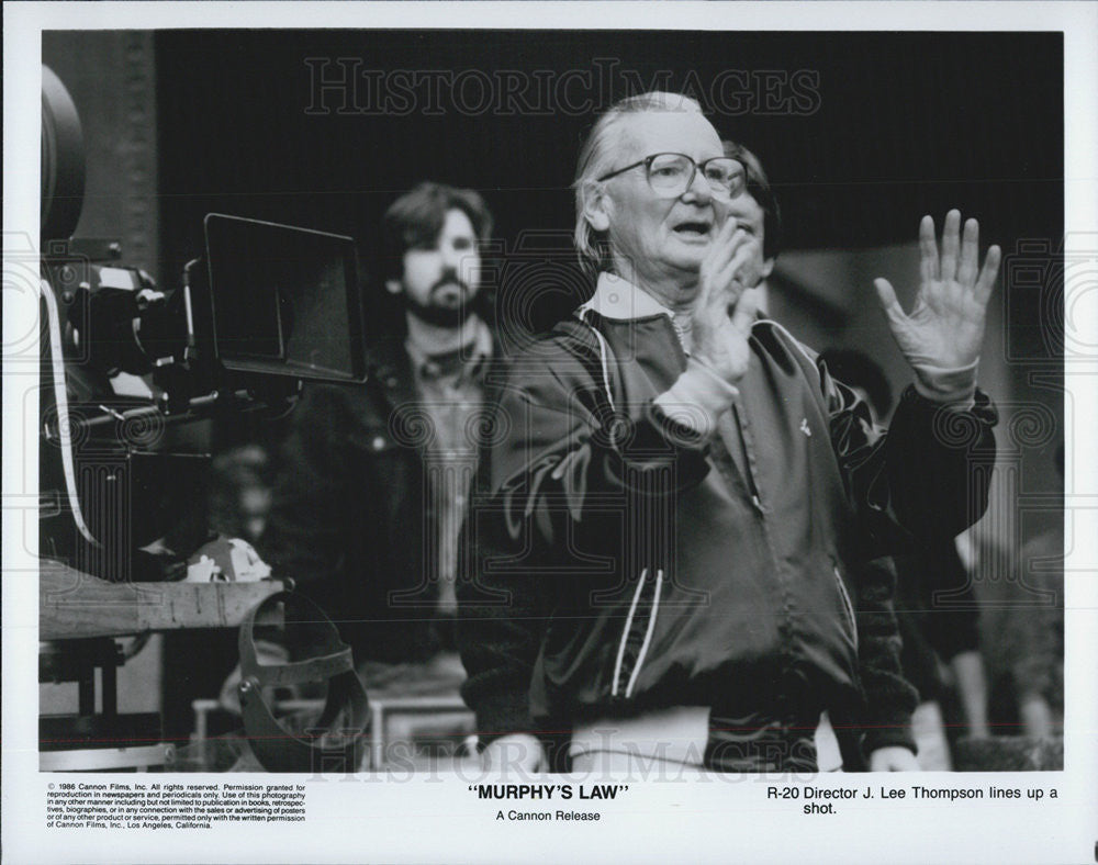 Press Photo of Director J.Lee Thompson in the movie "Murphy's Law". - Historic Images