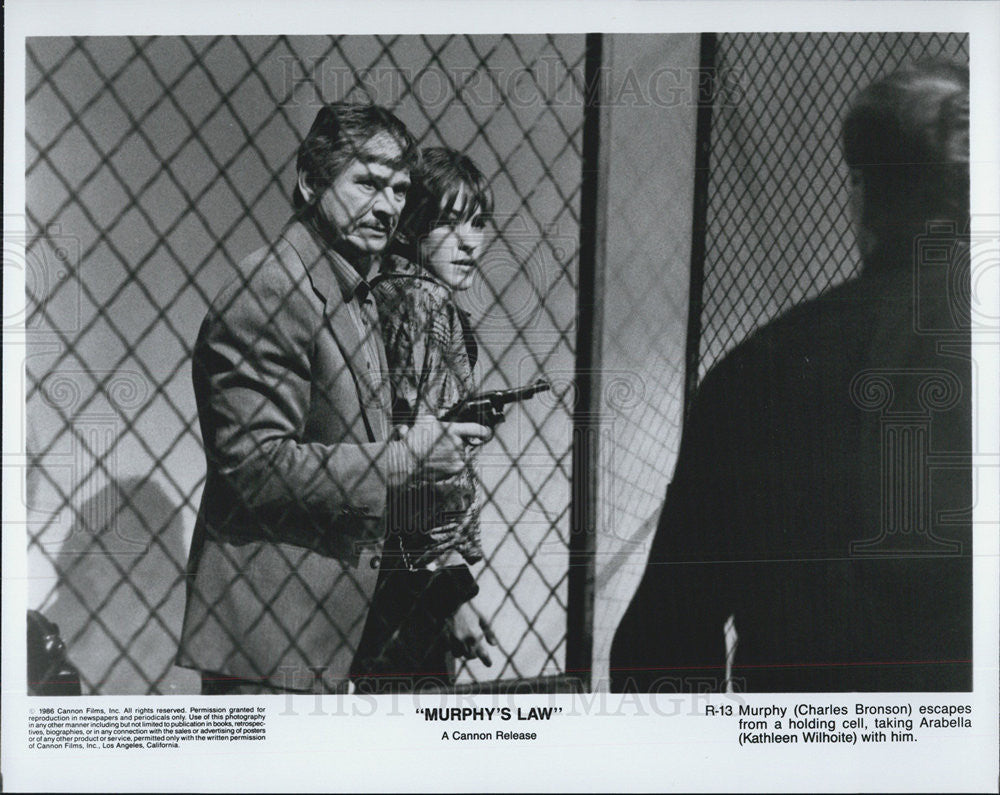 Press Photo of Actor Charles Bronson and Kathleen Wilhoite stars in Murpy's Law. - Historic Images