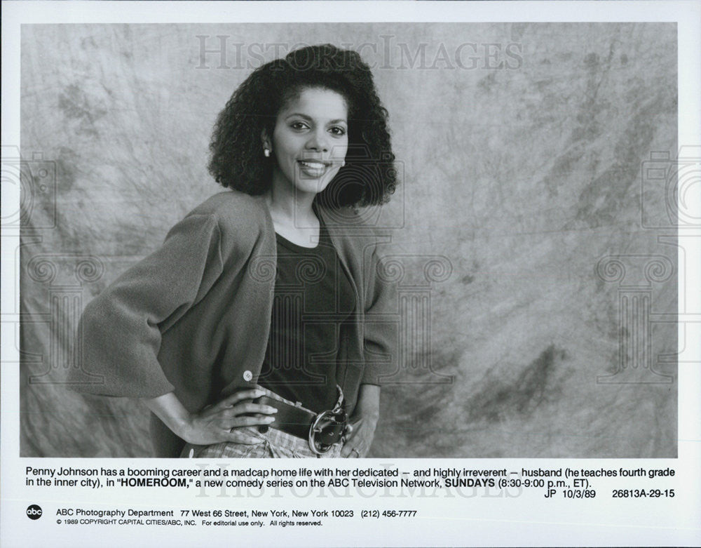 1989 Press Photo Penny Johnson Actress Television Comedy Series Homeroom Sitcom - Historic Images