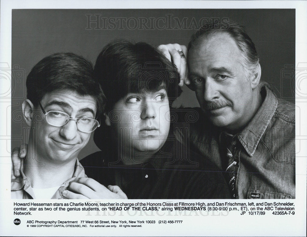 1989 Press Photo Head of The Class Howard Heeseman Dan Frischman Dan Schneider - Historic Images
