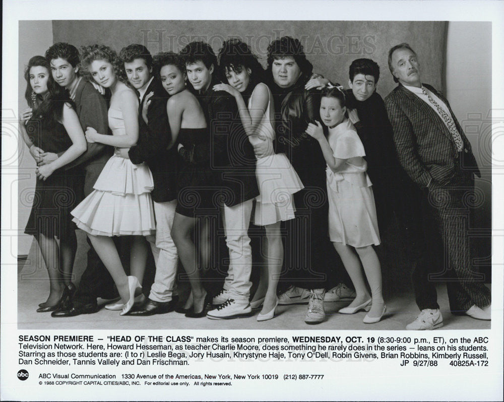 1988 Press Photo Cast Photo of New TV sitcom &quot;Head of the Class&quot; - Historic Images