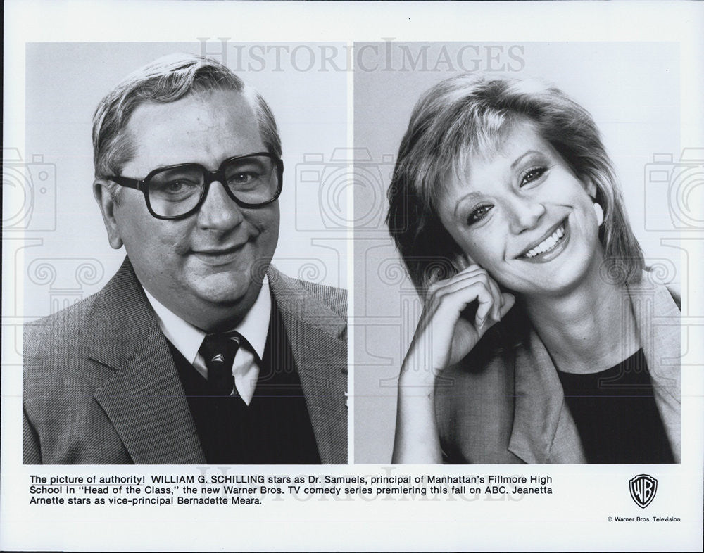 1986 Press Photo Head of the Class William G Schilling Jeanetta Arnette - Historic Images