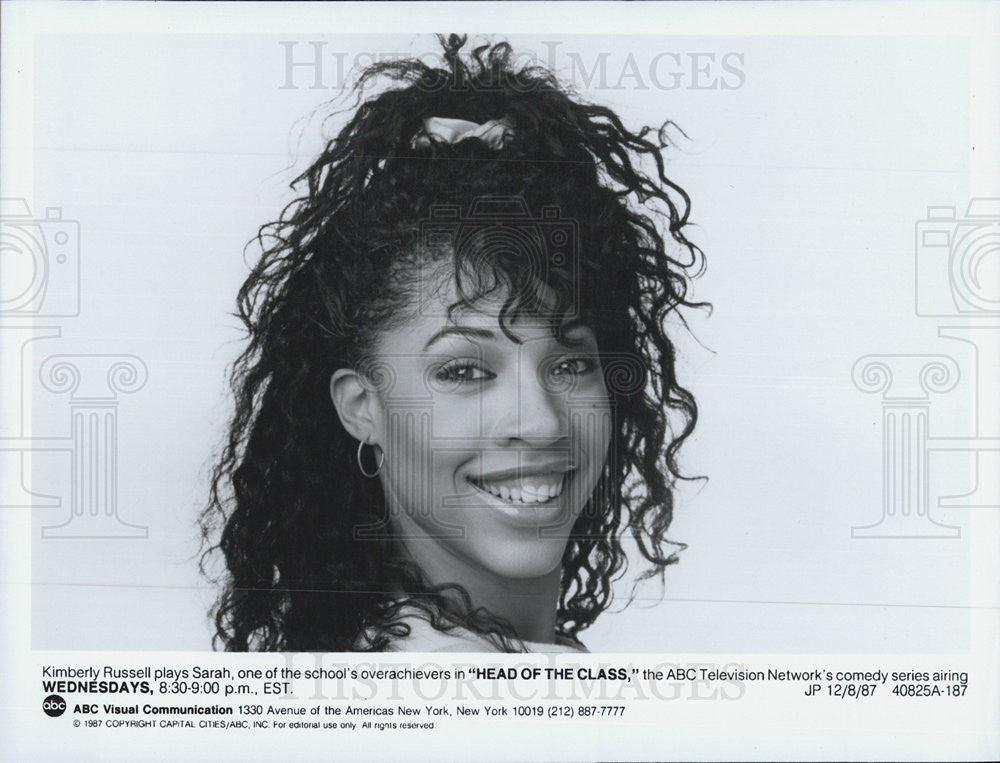 1987 Press Photo Kimberly Russell Actress Head Of Class Comedy Television Series - Historic Images