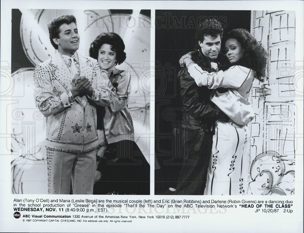 1987 Press Photo Tony O&#39;Dell &amp; Leslie Bega; Brian Robbins &amp; Robin Givens - Historic Images