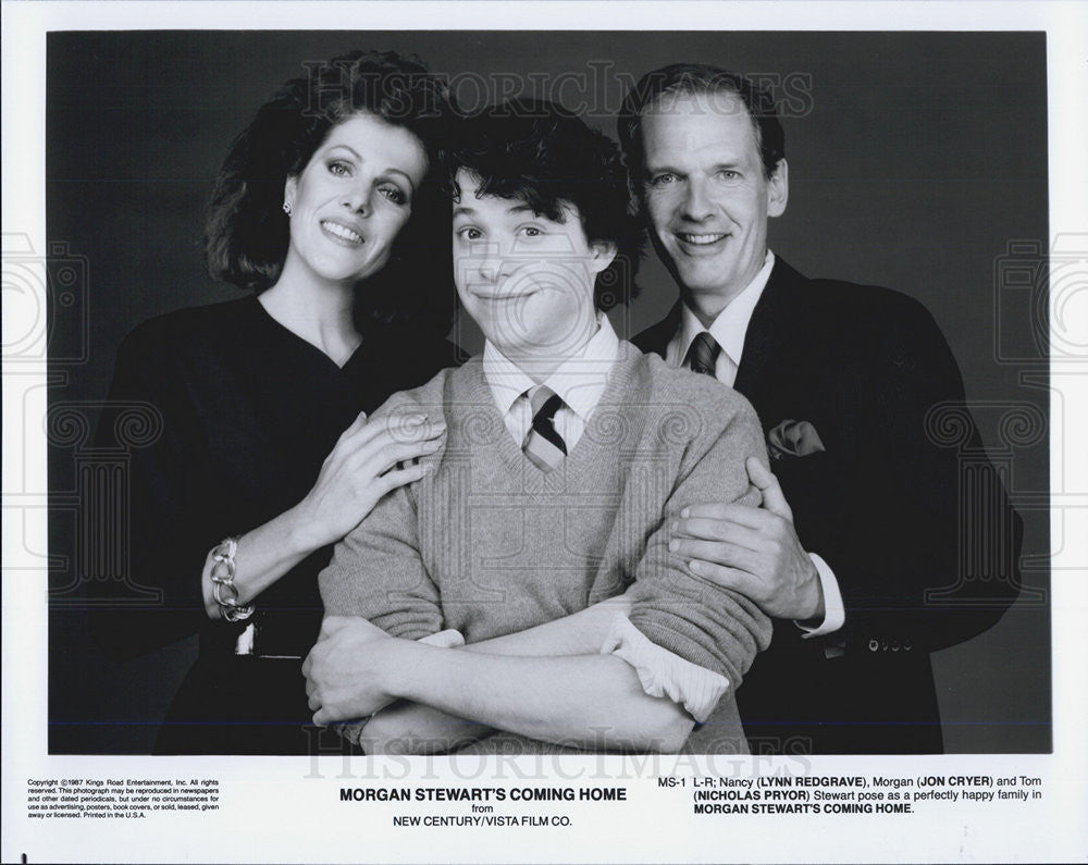 1987 Press Photo Lynn Redgrave, Jon Cryer &amp; Nicholas Pryor in &quot;Morgan Stewart&#39;s - Historic Images