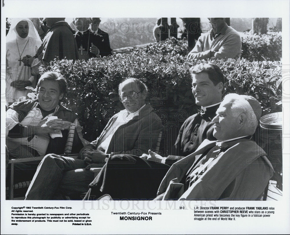 1982 Press Photo Fox Monsignor Christopher Reeve Frank Perry Frank Yablans - Historic Images