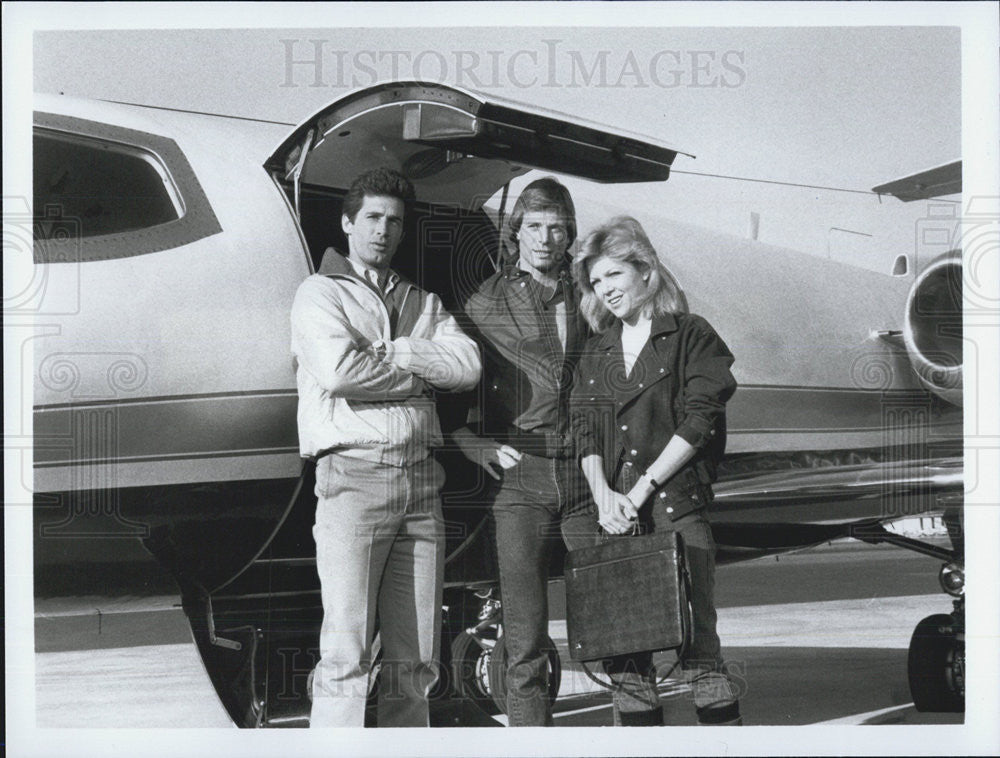 1983 Press Photo Rick Edwards Actor Jack Scalia Lisa Hartman Along Came Spider - Historic Images