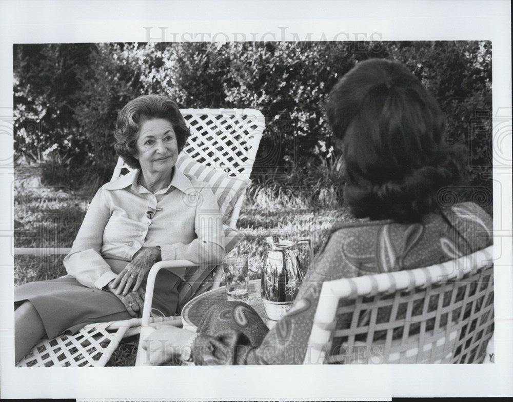 Press Photo Lady Bird Johnson &amp; daughter Linda Robb on &quot;A Conversation woth...&quot; - Historic Images