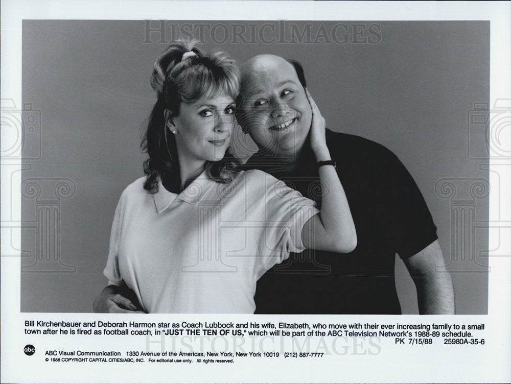 1988 Press Photo bill Kirchebauer and Deborah Harmon in "Just the 10 of us" - Historic Images