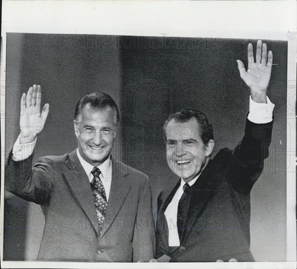 1972 Press Photo Vice President Spiro T. Agnew And President Richard Nixon - Historic Images