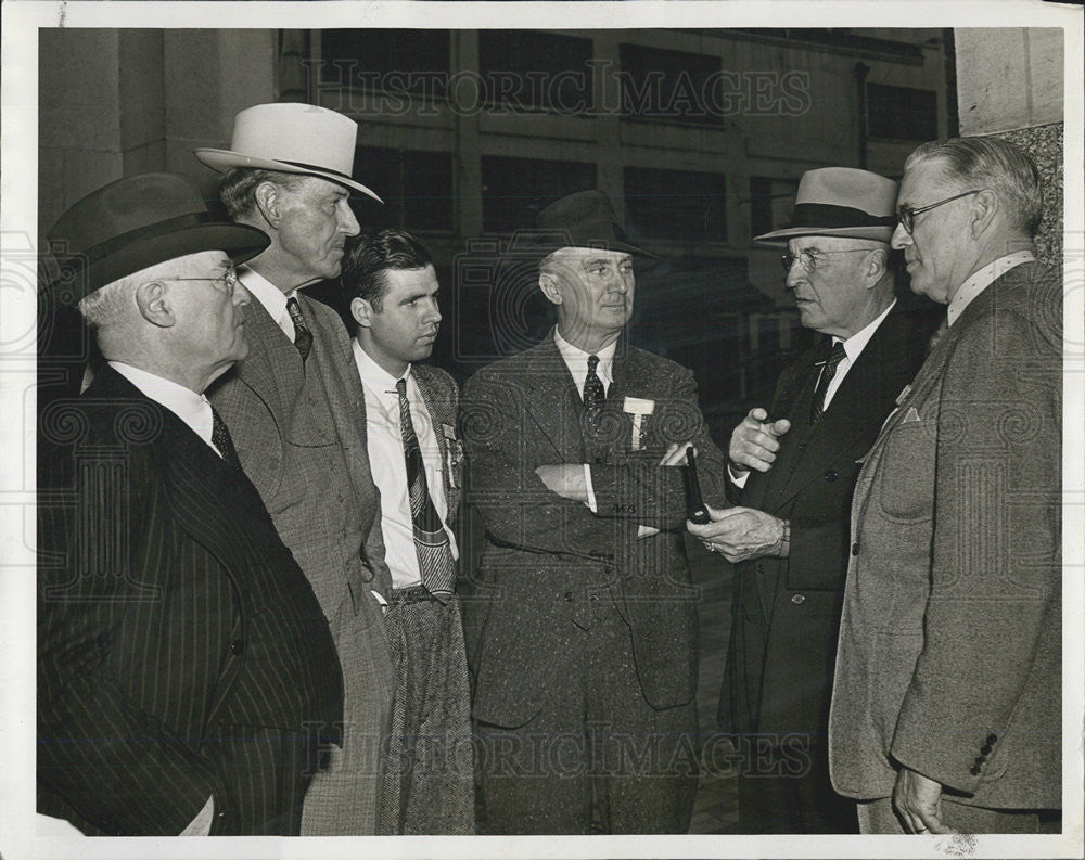 Press Photo Businessmen Bob Quinn Don Mullaney Jack Lykaw Charles Graliru - Historic Images