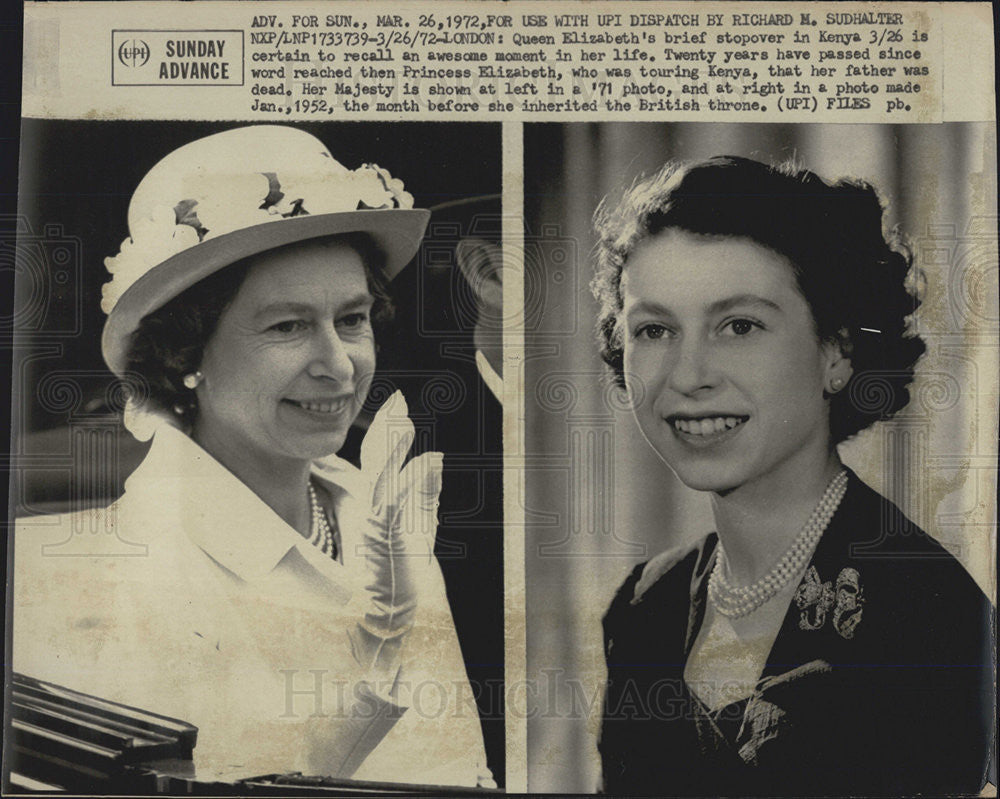 1972 Press Photo Queen Elizabeth II Kenya - Historic Images