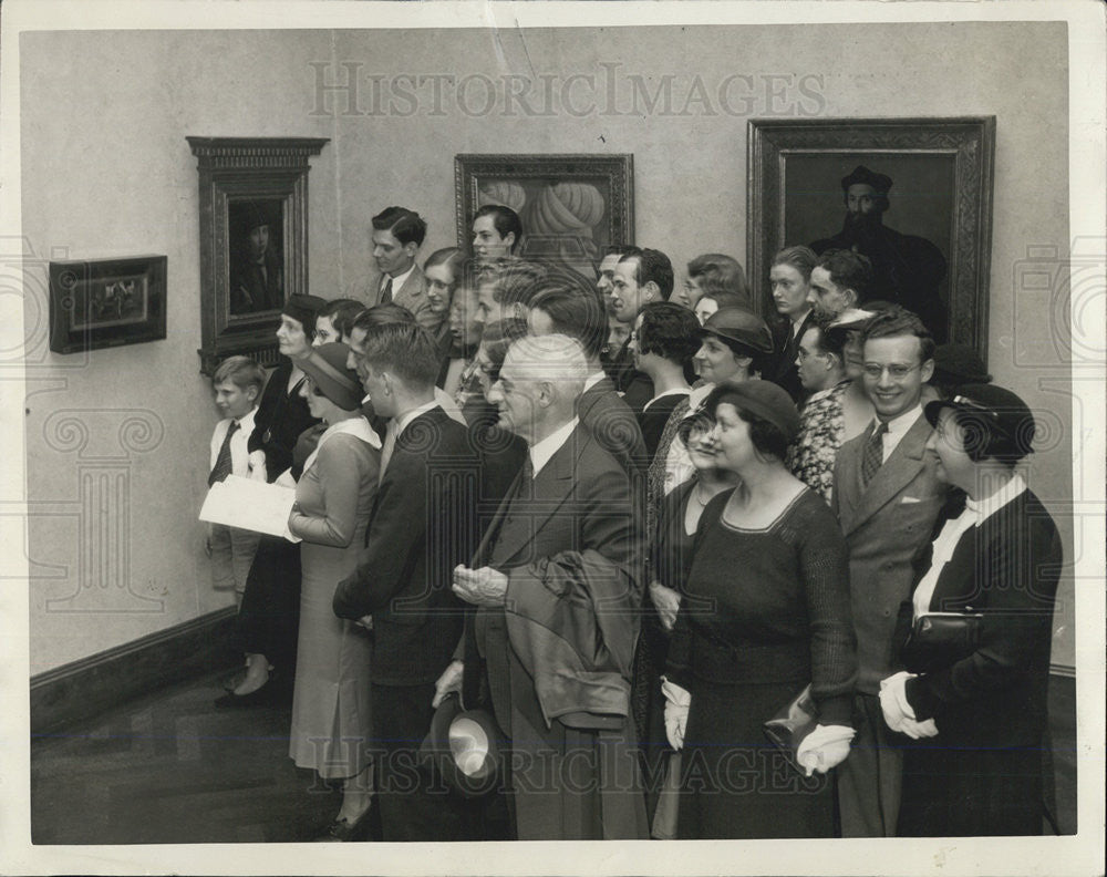 1933 Press Photo Crowds Art Institute World's Fair - Historic Images