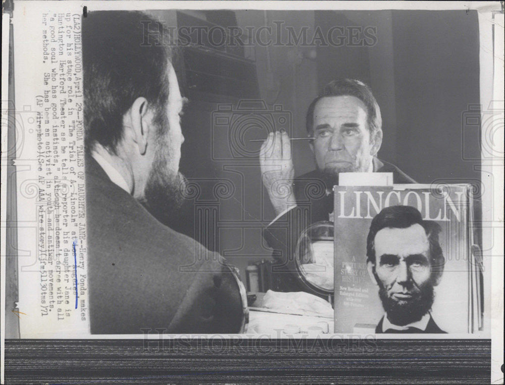1971 Press Photo Henry Fonda Abraham Lincoln - Historic Images