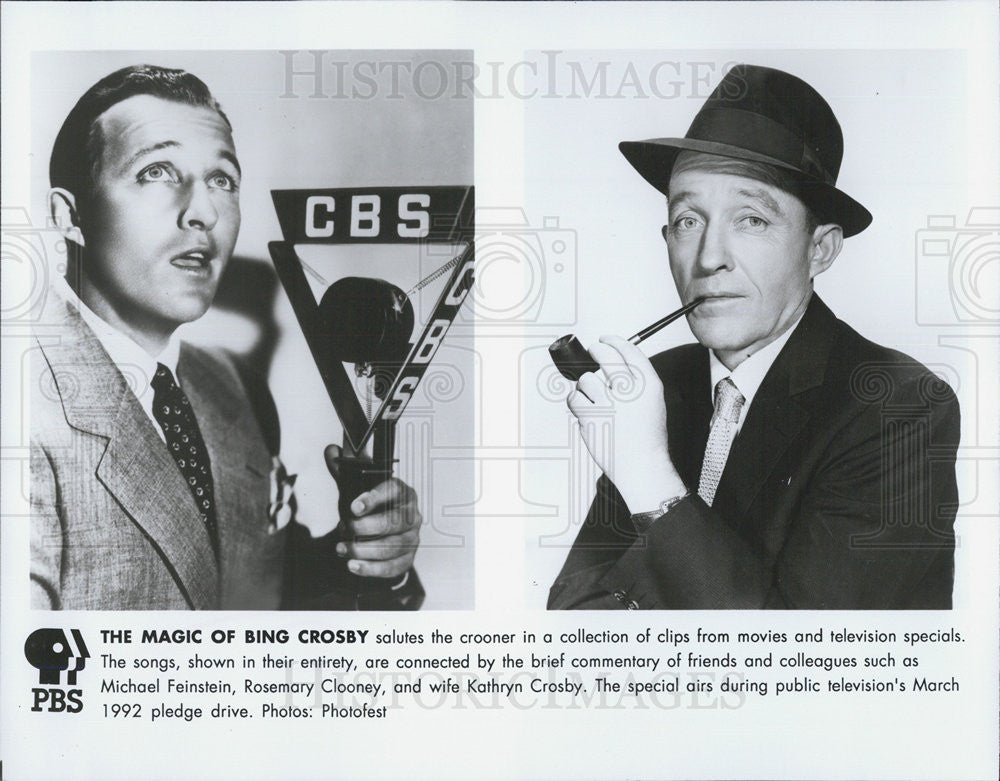 1992 Press Photo The Magic of Bing Crosby on PBS TV - Historic Images