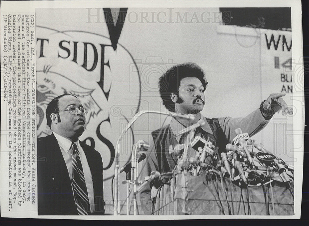 1973 Press Photo Rev Jesse Jackson at Black Political Convention - Historic Images