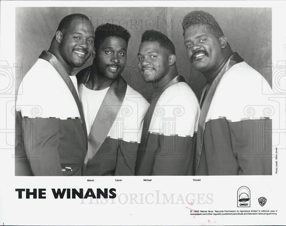 1993 Press Photo Marvin, Carvin, Michael, Ronald, The Winans Gospel Music Family - Historic Images