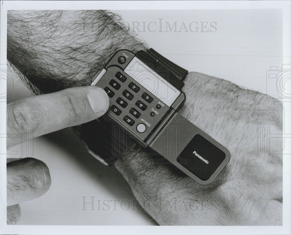 1993 Press Photo of a Panasonic telephone wristwatch - Historic Images