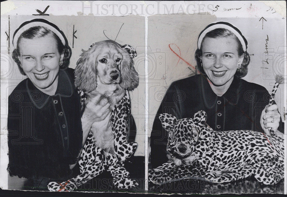 1950 Press Photo Mrs Robert Kerr,wife of Okla Senator and her pet - Historic Images