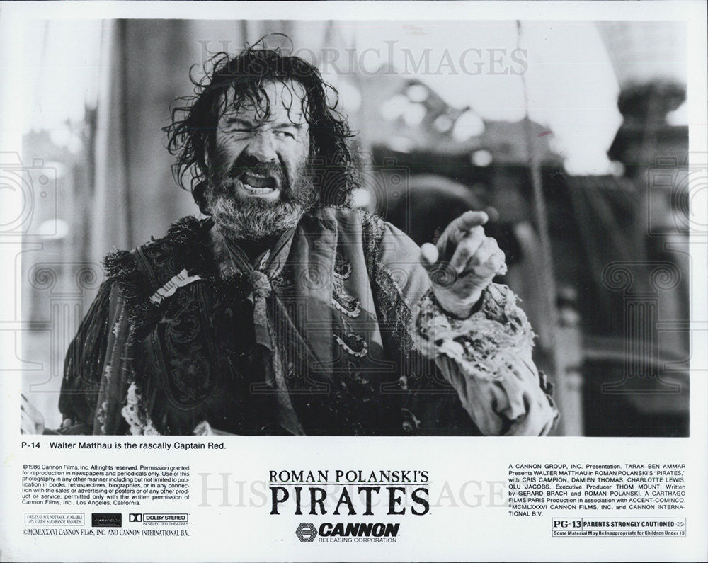 Press Photo Walter Matthau in &quot;Pirates&quot; - Historic Images