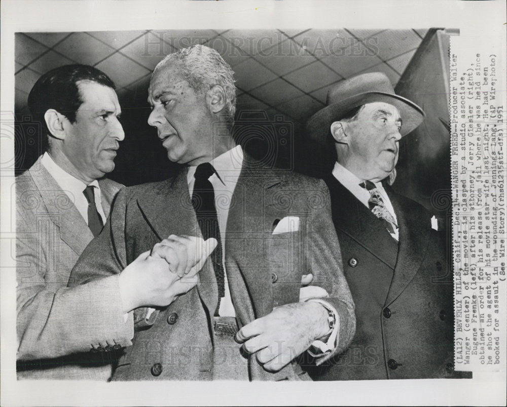 1951 Press Photo Producer Walter Wanger, Eugene Frenke, Jerry Gielser - Historic Images