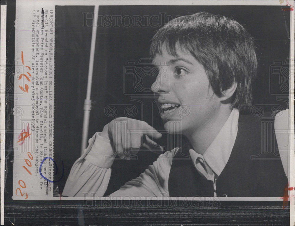 1969 Press Photo Singer Liza Minnelli - Historic Images