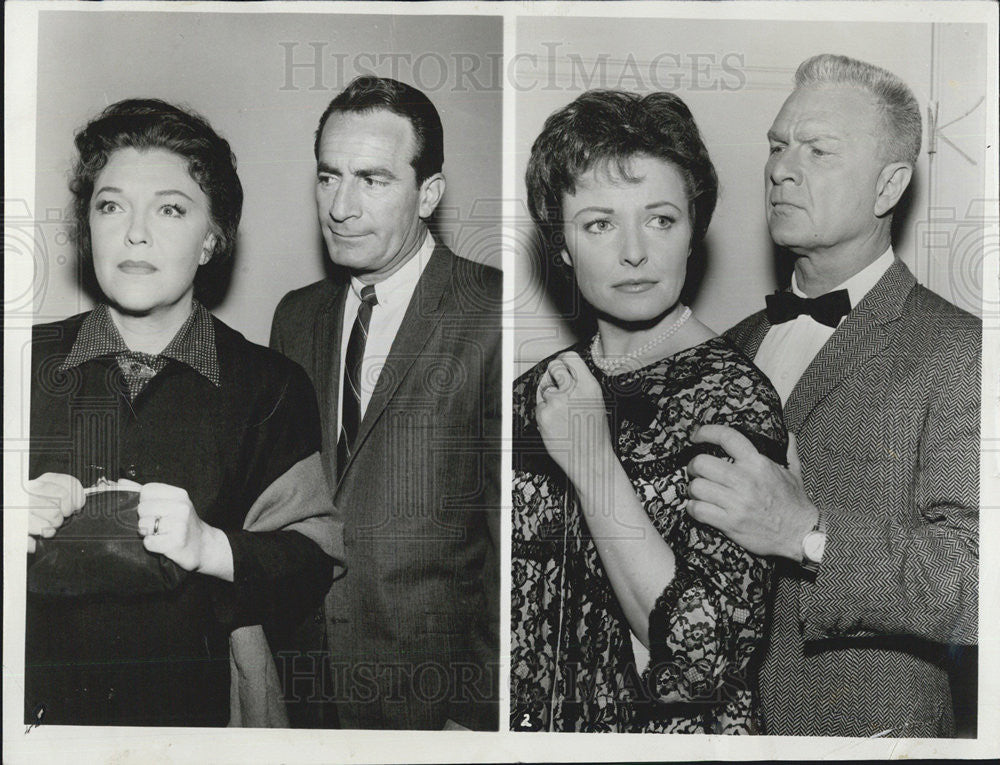 1962 Press Photo Laraine Day,Eddie Albert,Margo,John Beradino - Historic Images