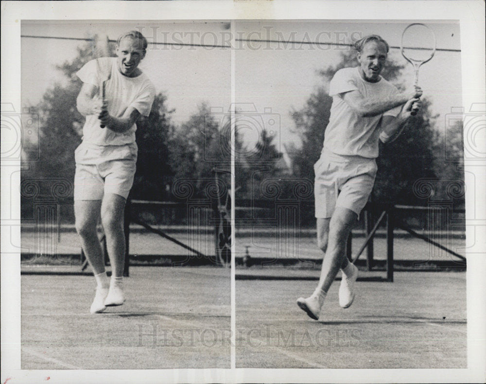 1949 Press Photo Australian tennis star John Bromwich - Historic Images