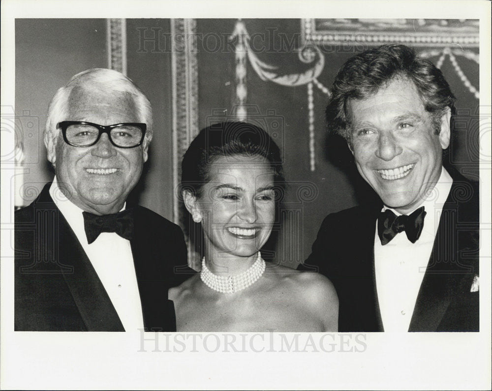 1986 Press Photo Cary Grant, Barbara Grant and George Segal - Historic Images