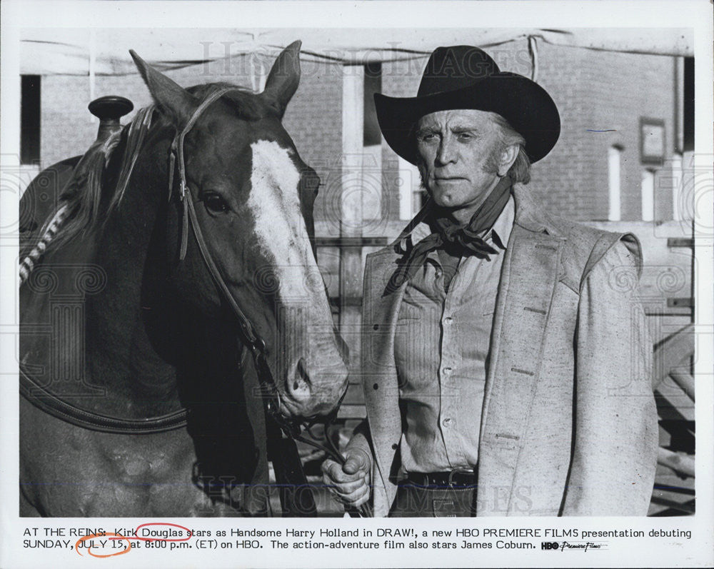 1984 Press Photo Kirk Douglas in &quot;Draw&quot; - Historic Images