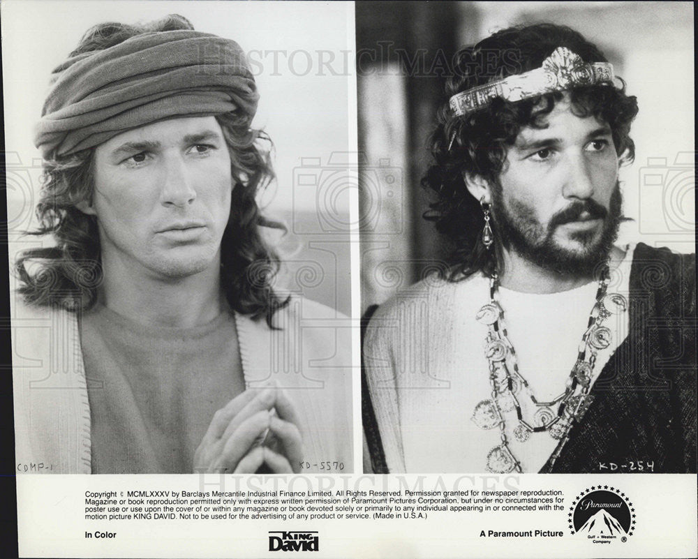 1985 Press Photo Richard Gere in &quot;King David&quot; - Historic Images