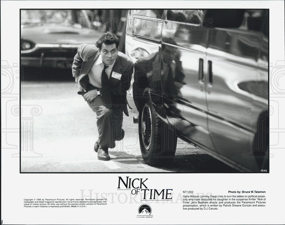 1995 Press Photo Johnny Depp in &quot;nick of Time&quot; - Historic Images