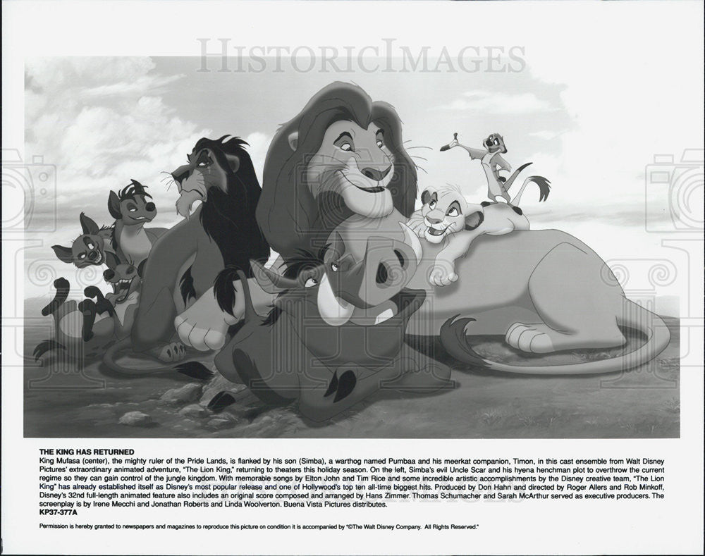 Press Photo THE LION KING Movie Picture - Historic Images