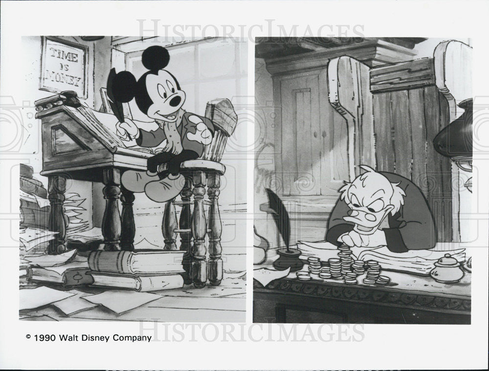 1990 Press Photo Mickey Mouse  Scrooge McDuck MICKEY&#39;S CHRISTMAS CAROL - Historic Images