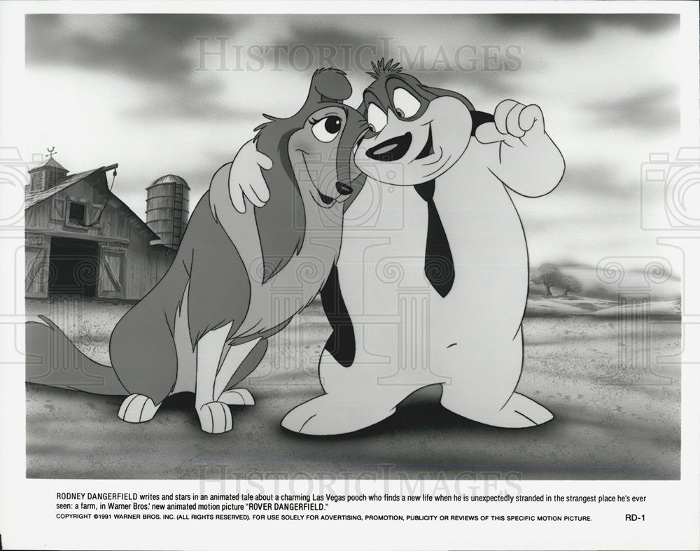 1991 Press Photo Scene from cartoon &quot;Rover Dangerfield&quot; - Historic Images