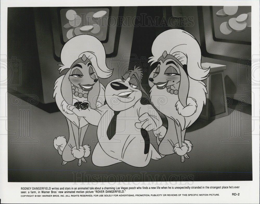 1991 Press Photo Scene from cartoon &quot;Rover Dangerfield&quot; - Historic Images