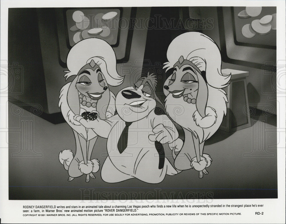 1991 Press Photo Scene from cartoon "Rover Dangerfield" - Historic Images