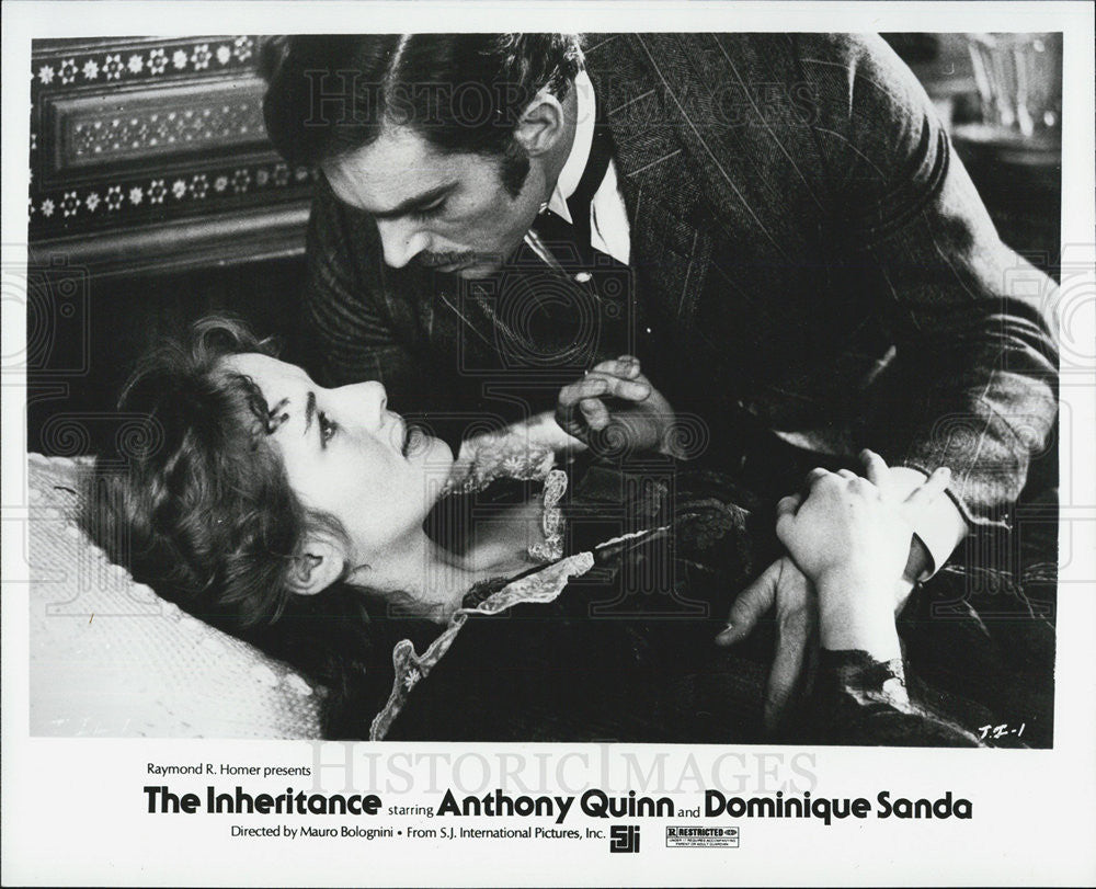 1976 Press Photo Anthony Quinn, Dominique Sanda in The Inheritance - Historic Images