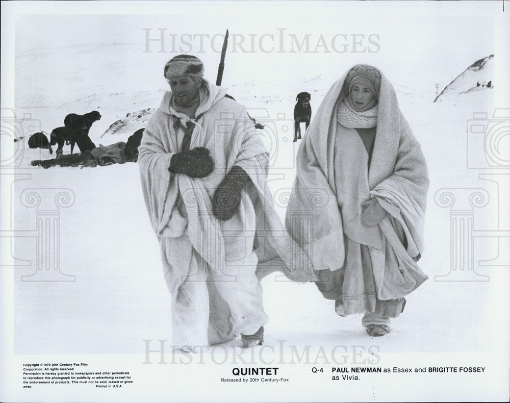 1979 Press Photo Paul Newman &amp; Brigitte Fossey in &quot;Quintet&quot; - Historic Images