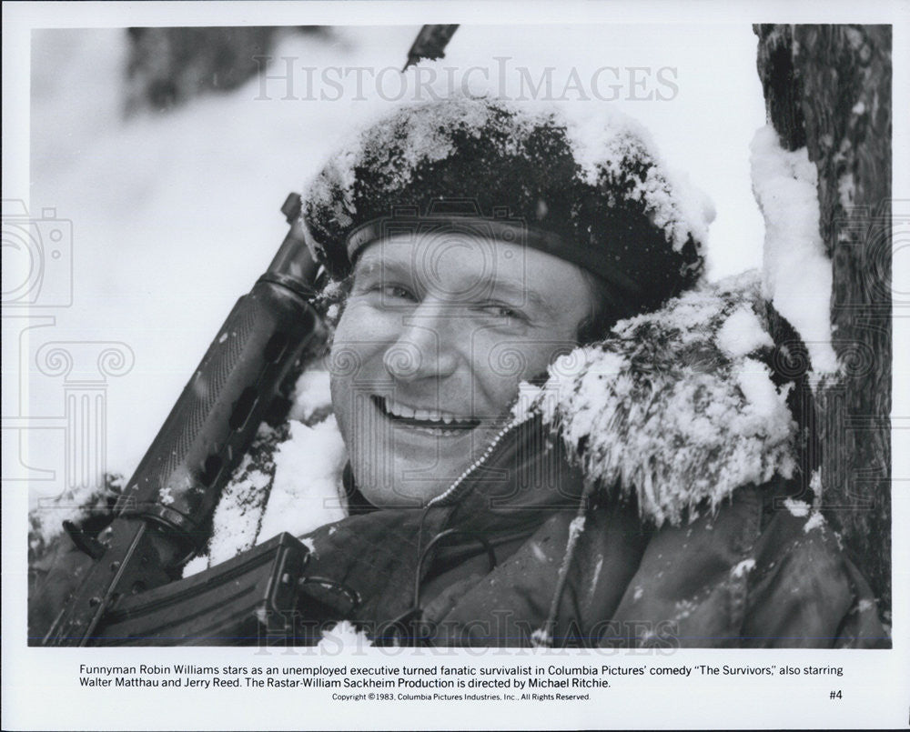 1983 Press Photo of comedian / actor Robin Williams in &quot;The Survivors&quot; - Historic Images